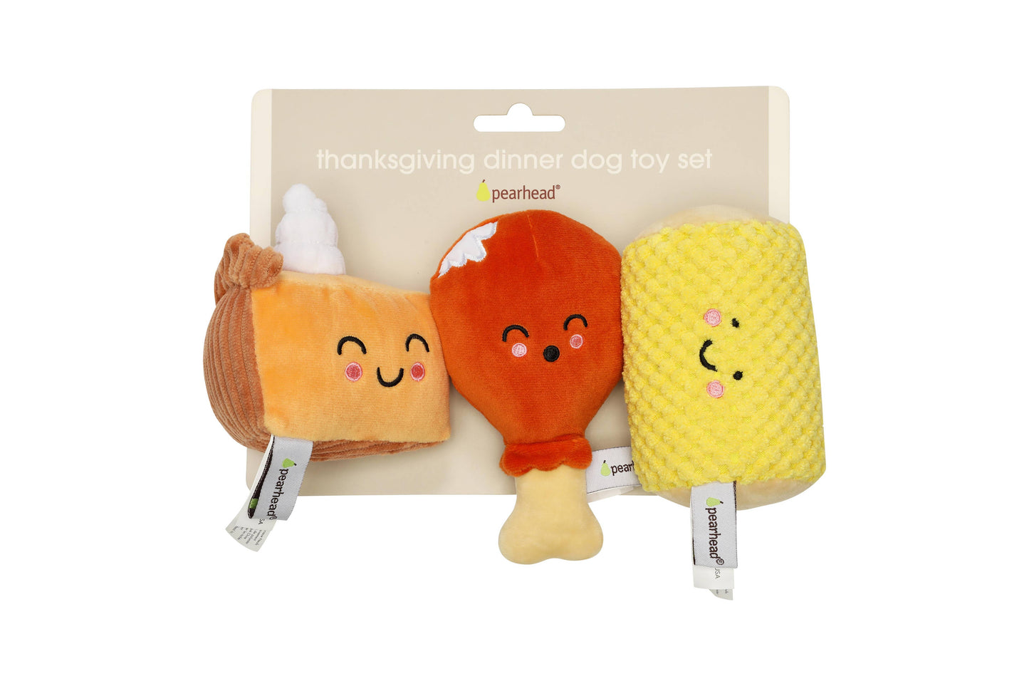 Thanksgiving Dinner Fall Dog Toys, Set of 3