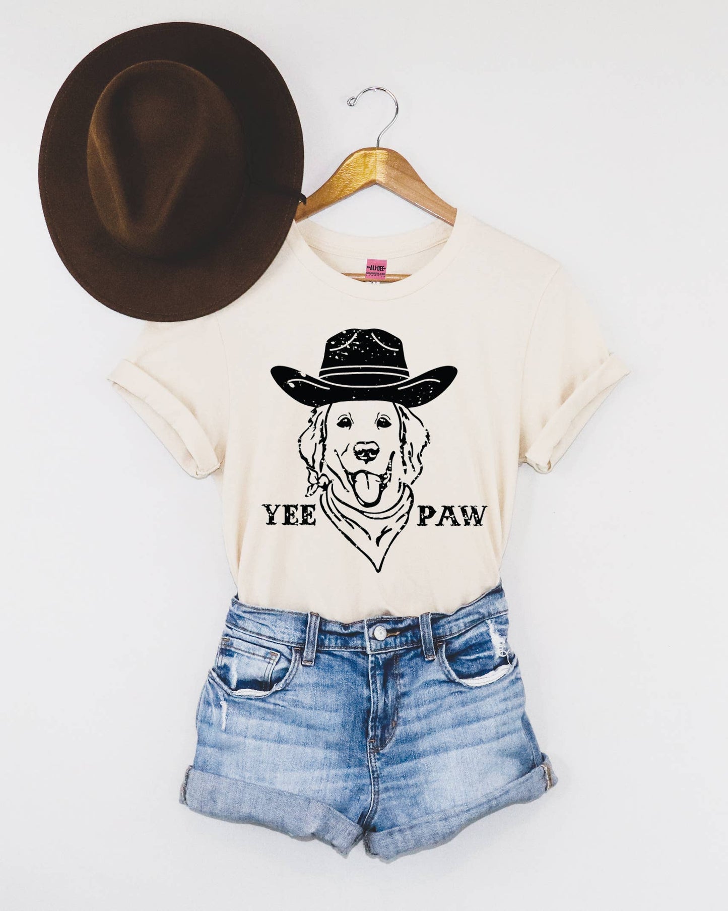 Yee Paw Western Graphic Cute Dog Tee