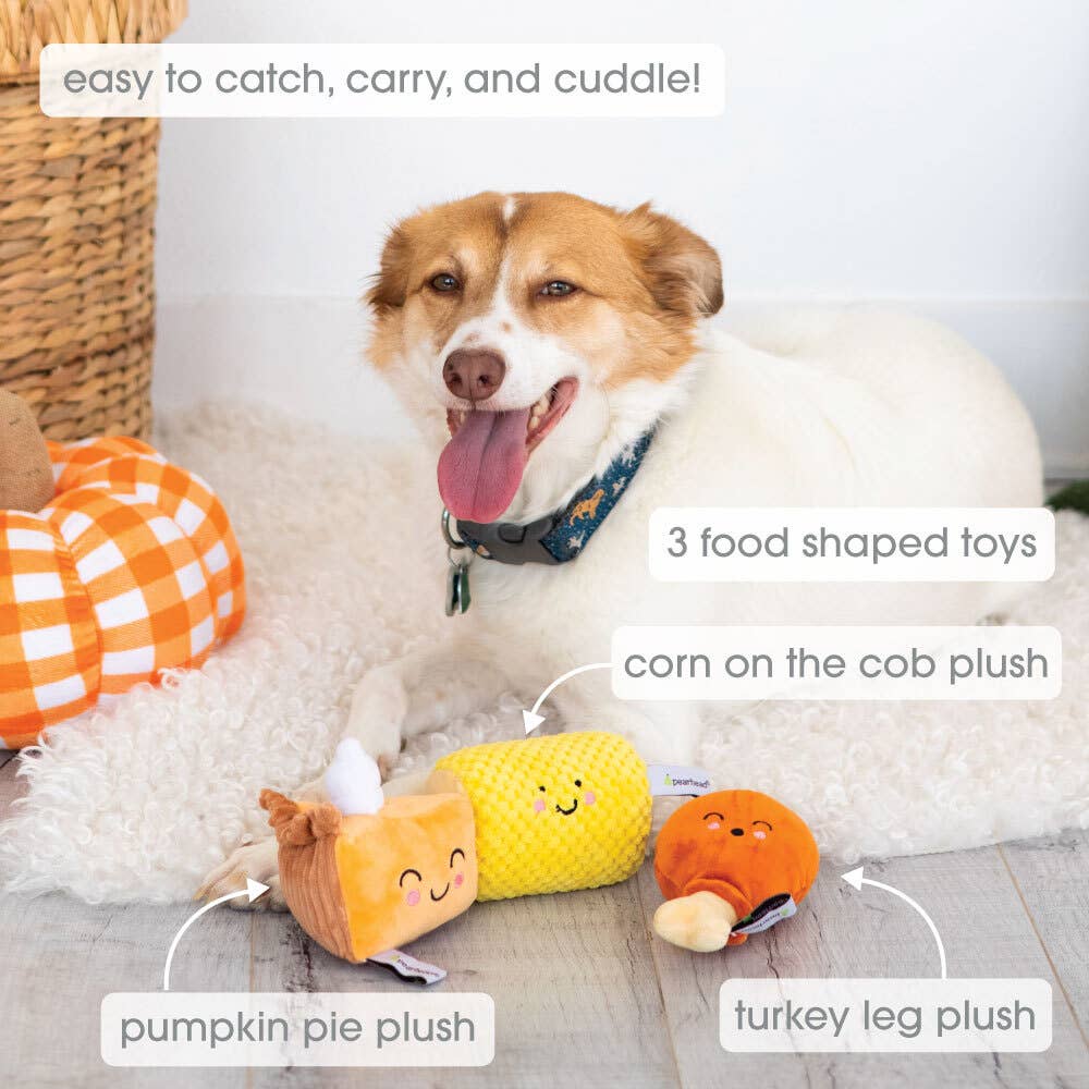 Thanksgiving Dinner Fall Dog Toys, Set of 3