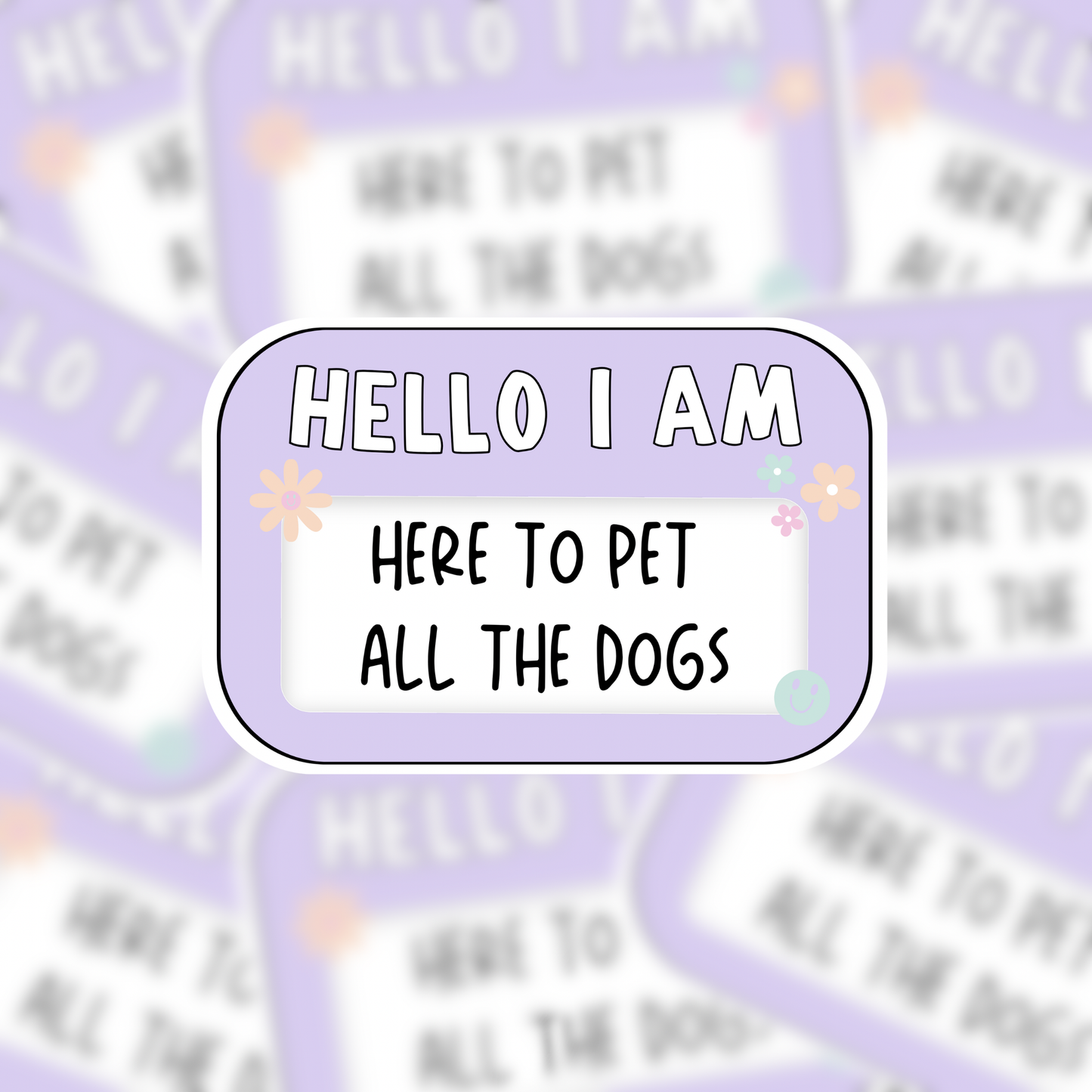 Name Tag Dog Sticker