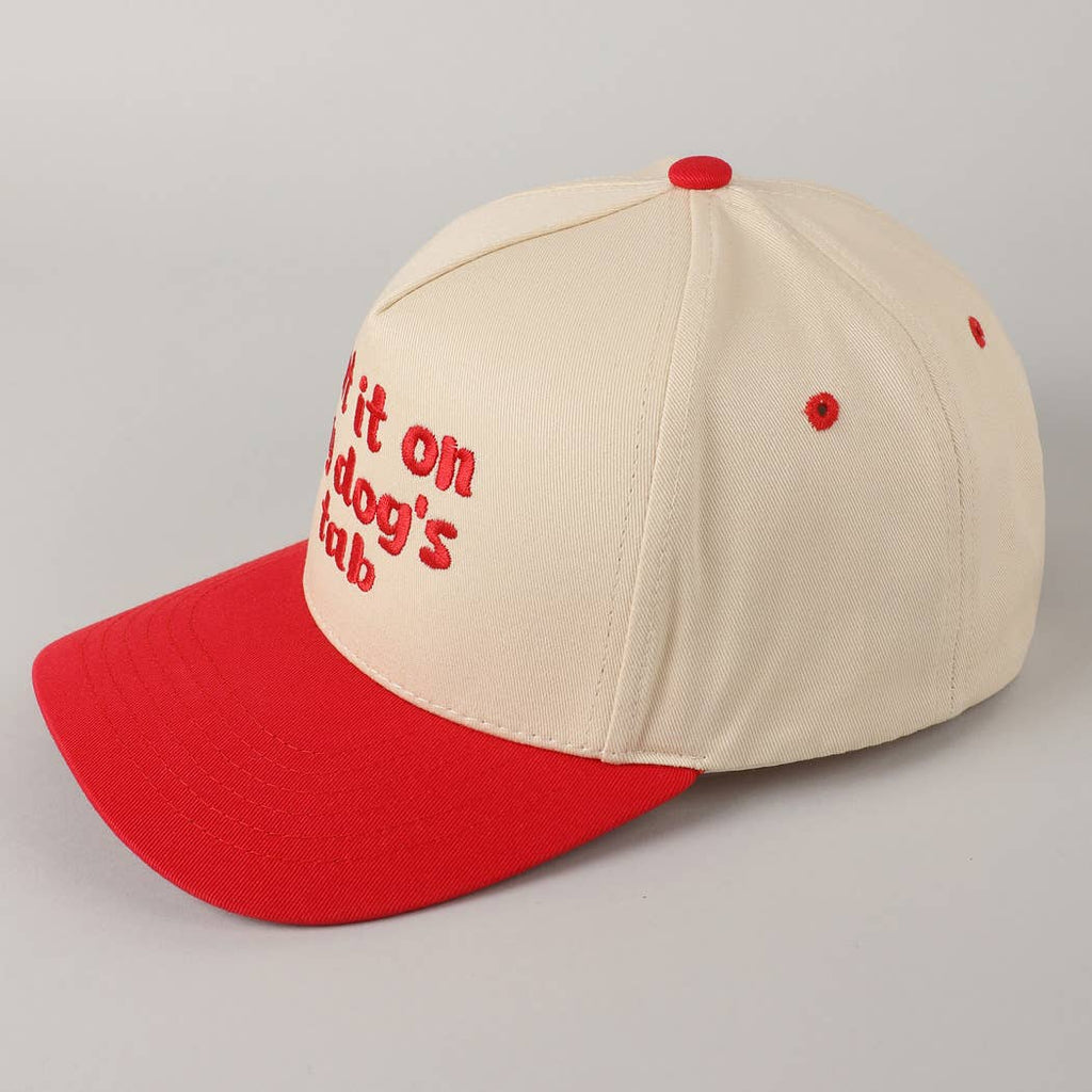 "put it on my dog's tab" 2-Tone Trucker Hat