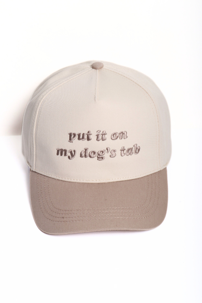 Put It On My Dog's Tab Embroidery 5 Panel Two Tone Cap