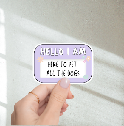 Name Tag Dog Sticker