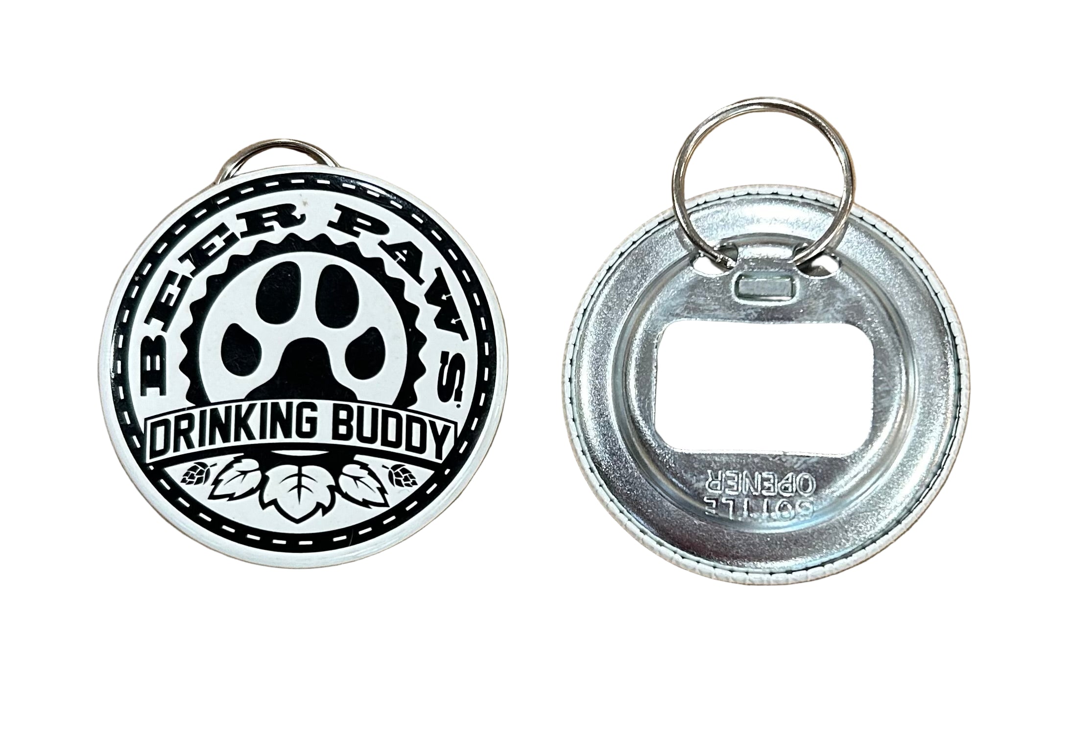 Glow in the Dark Beer Paws DRINKING BUDDY Dog Tag/Bottle opener