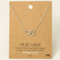 Gold Dipped Dog Paw Heart Cutout Pendant Necklace