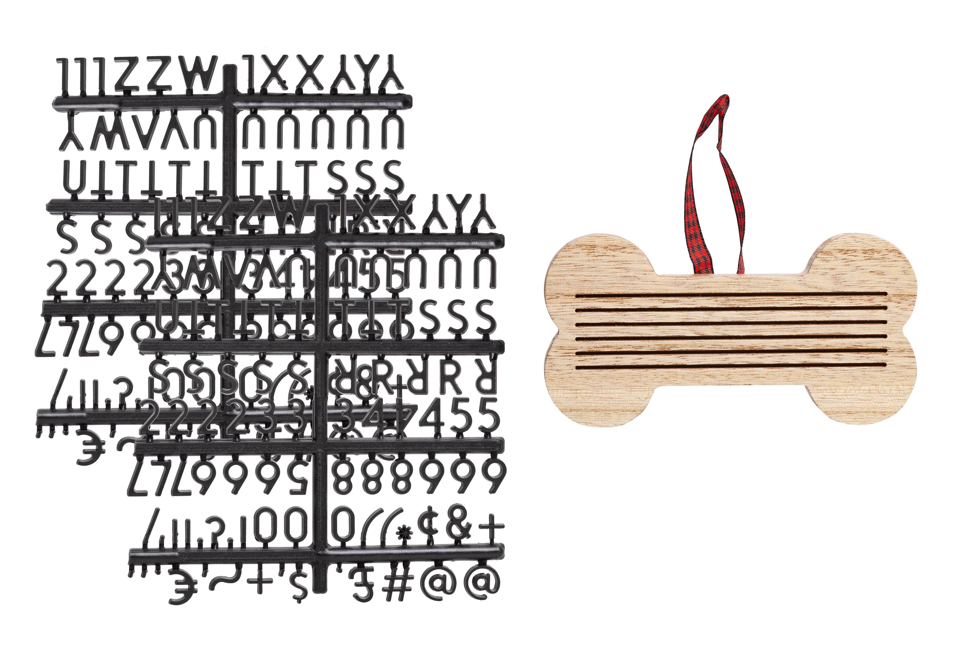 Christmas Wooden Bone Letterboard Pet Ornament