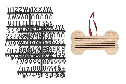 Christmas Wooden Bone Letterboard Pet Ornament