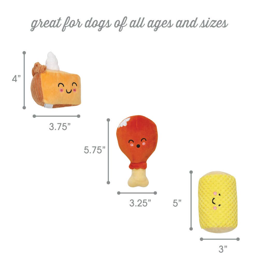 Thanksgiving Dinner Fall Dog Toys, Set of 3