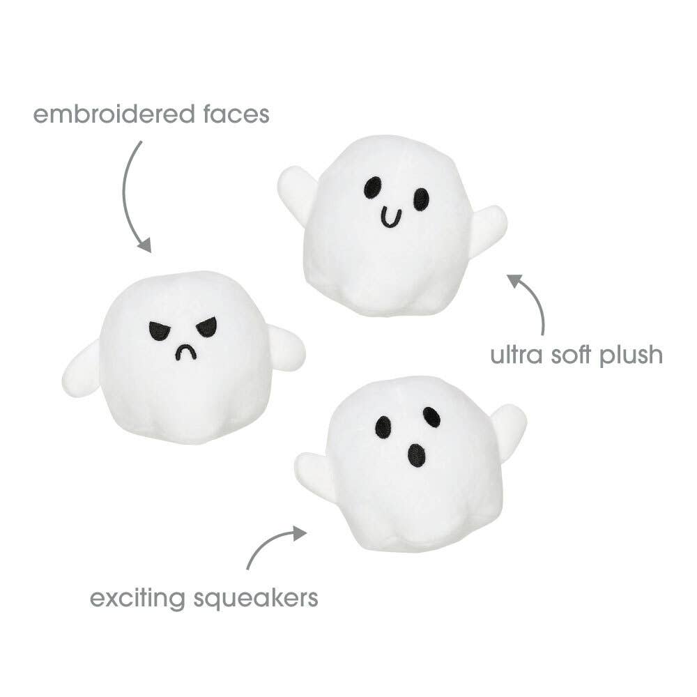 Halloween Ghosts Dog Toys, Set of 3