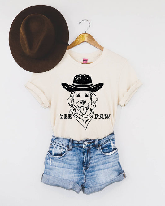 Yee Paw Western Graphic Cute Dog Tee